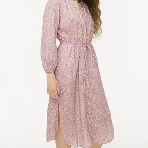 JCREW Purple Paisley Midi Dress